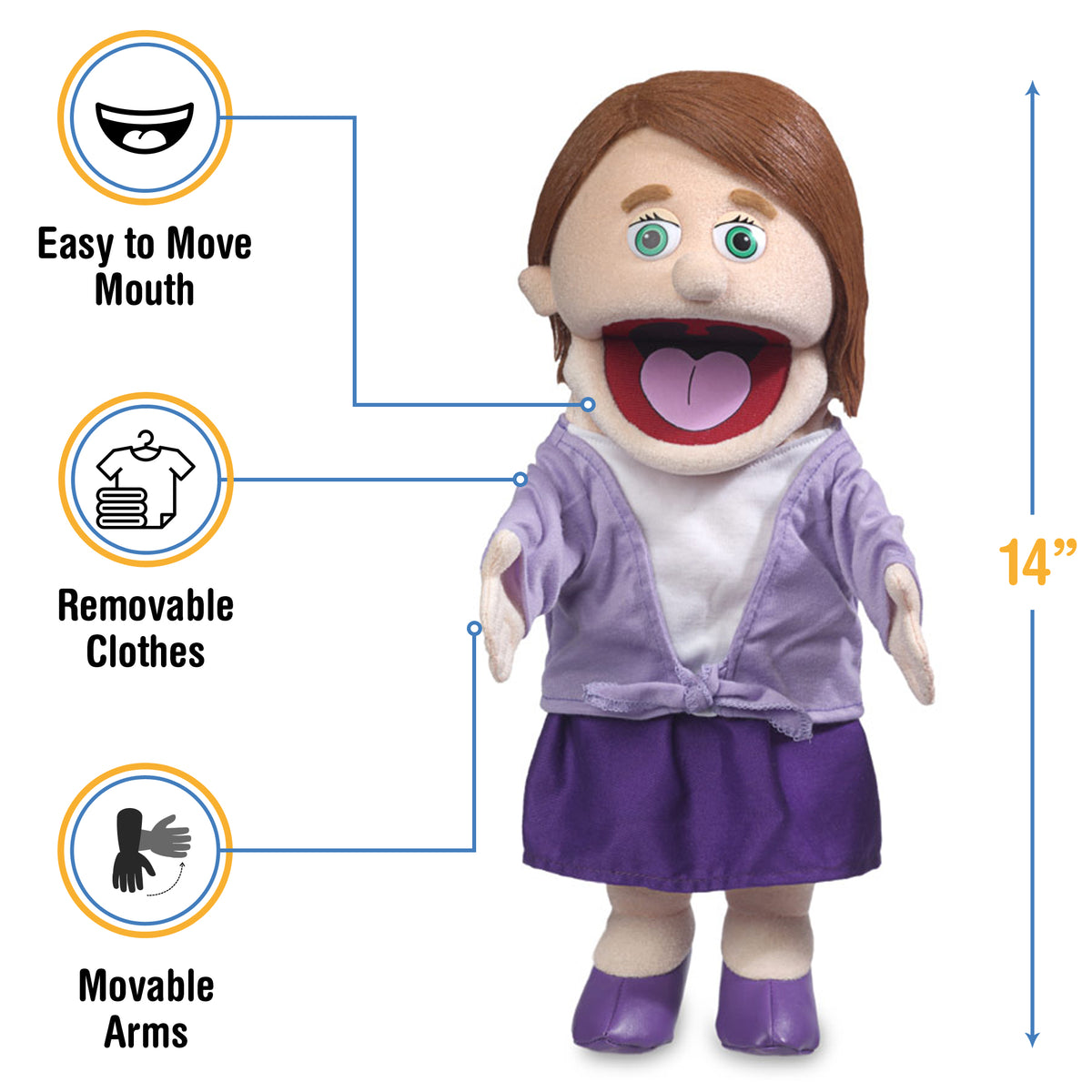 Sarah- Mom / Teacher Hand Puppet – The Puppet Store
