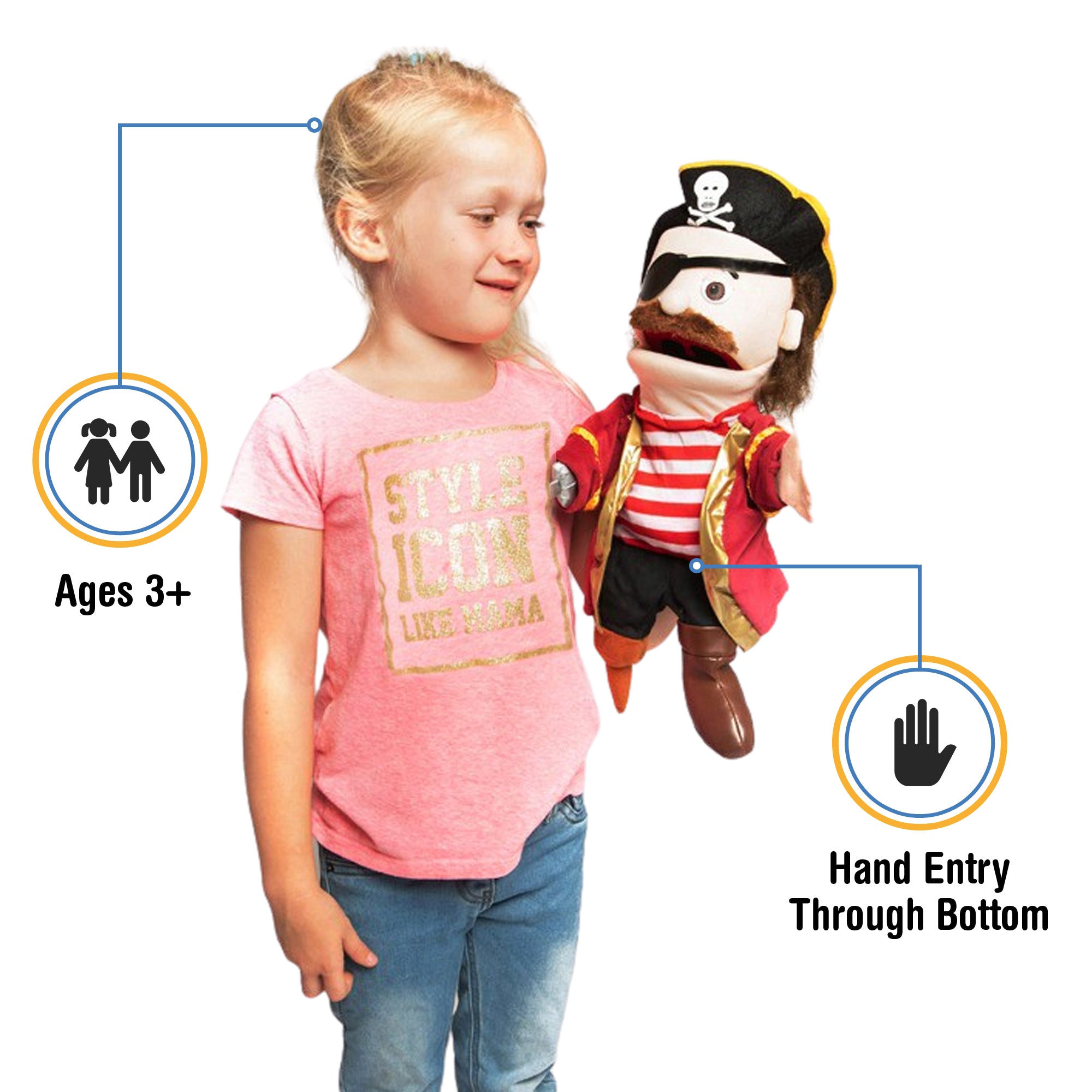 Peg Leg Pirate Hand Puppet – The Puppet Store