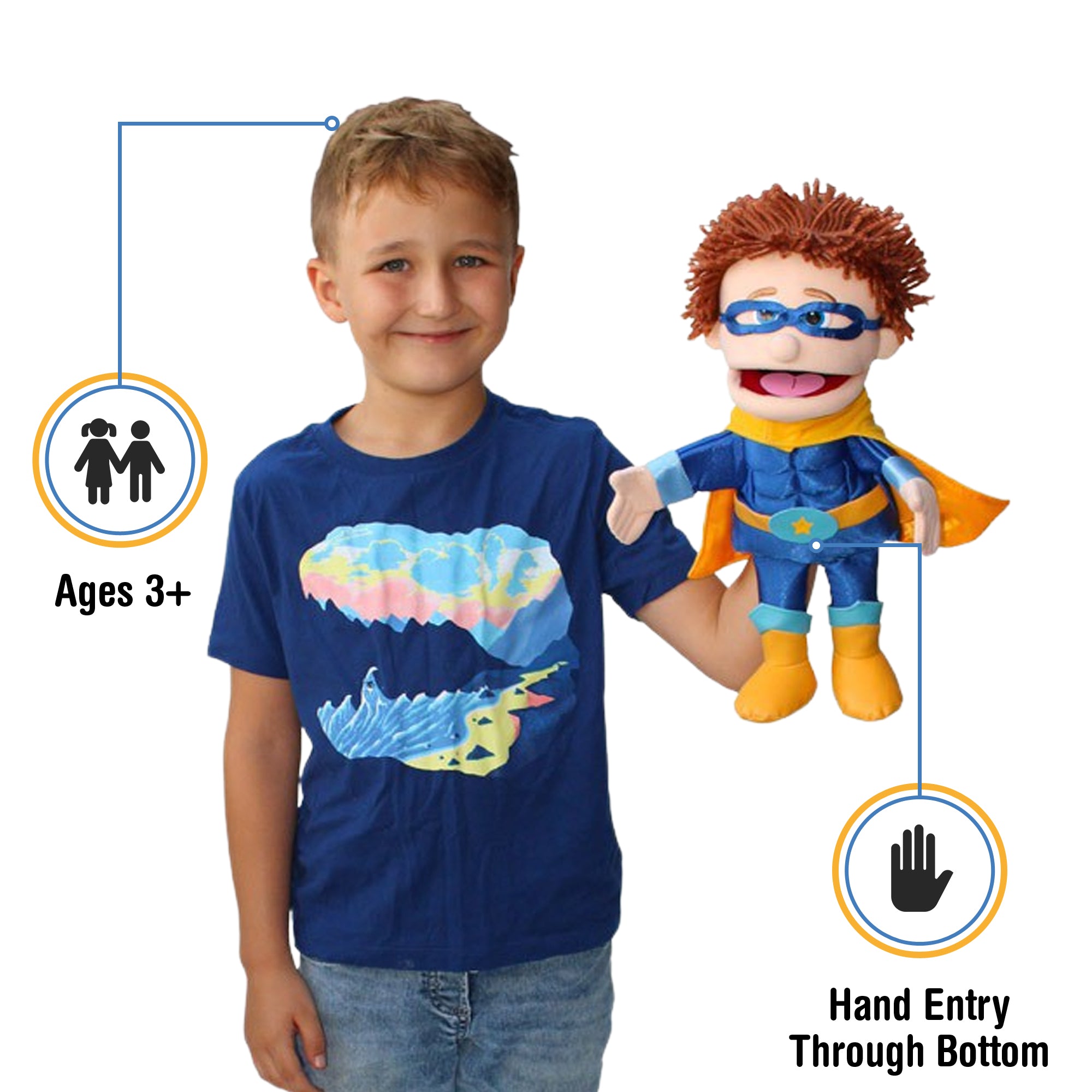 Superhero Boy Hand Puppet – The Puppet Store