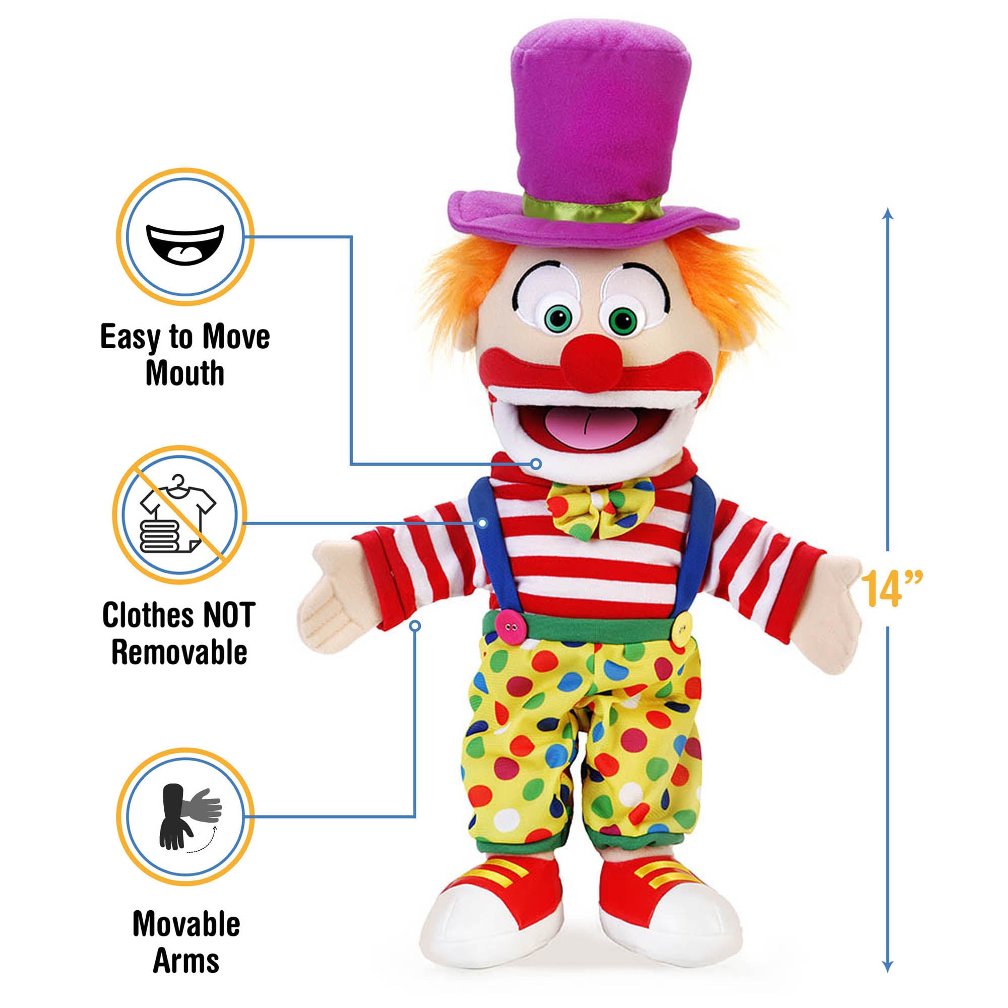 Load Clown Clown Hand Puppet โ The Puppet Store