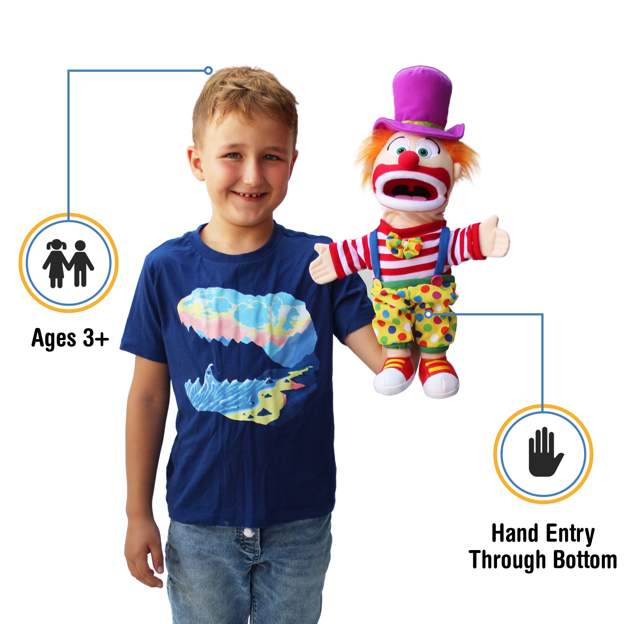 Load Clown Clown Hand Puppet โ The Puppet Store