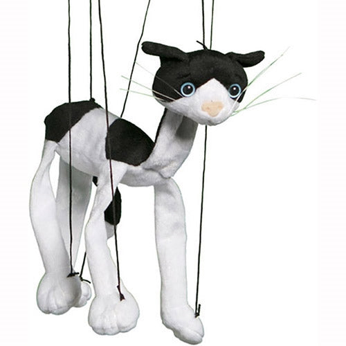 Black & White Cat Marionette (Small - 8